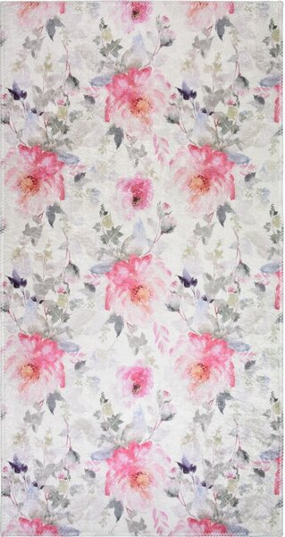 Ružový/slonovinový prateľný koberec 80x150 cm Pink Garden – Vitaus