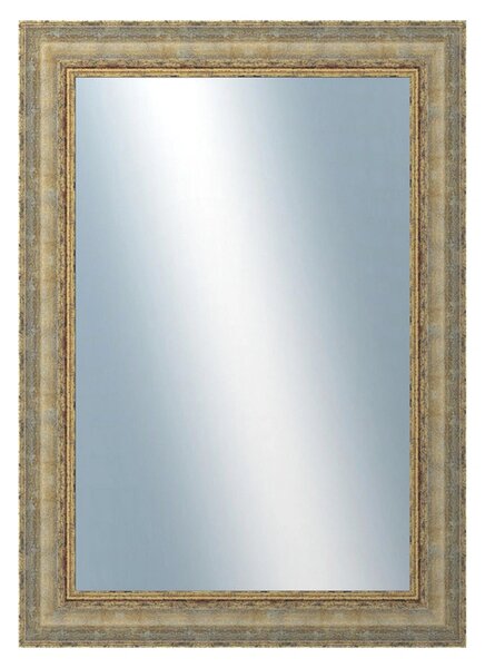 DANTIK - Zrkadlo v rámu, rozmer s rámom 50x70 cm z lišty ZVRATNÁ bielozlatá plast (3067)