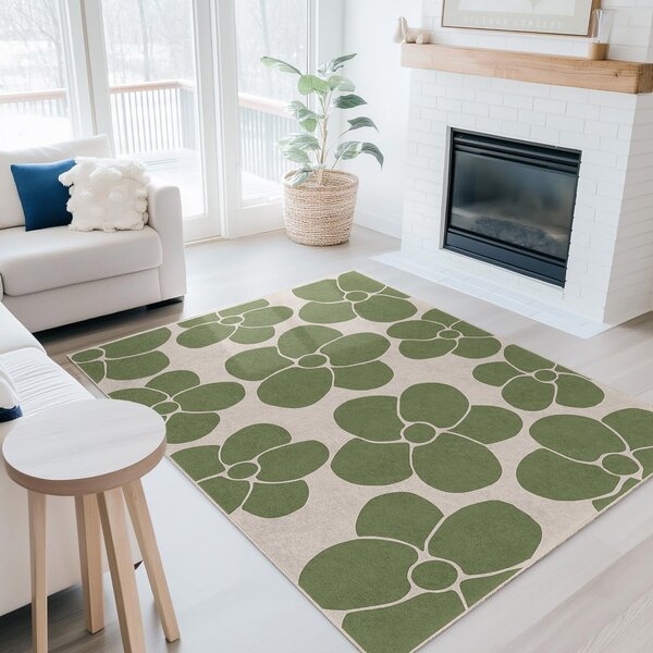 Zelený prateľný behúň 60x230 cm Green Meadow – Mila Home