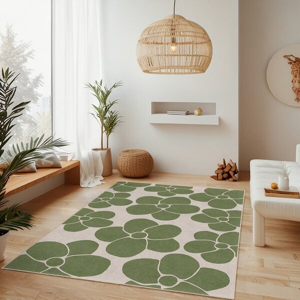 Zelený prateľný koberec 60x100 cm Green Meadow – Mila Home