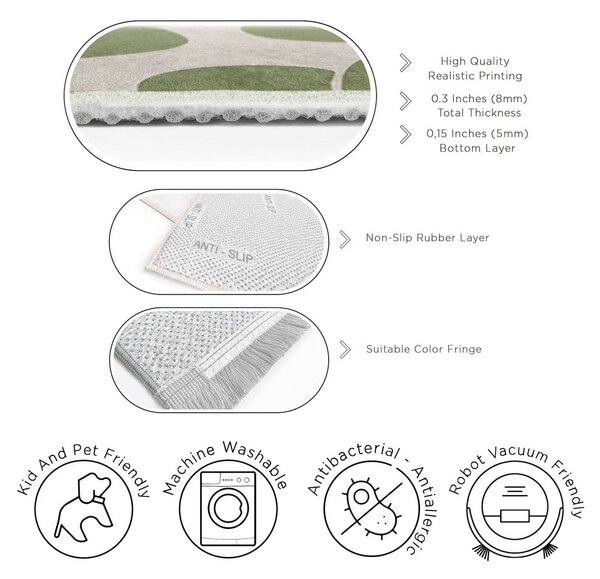 Zelený prateľný koberec 60x100 cm Green Meadow – Mila Home