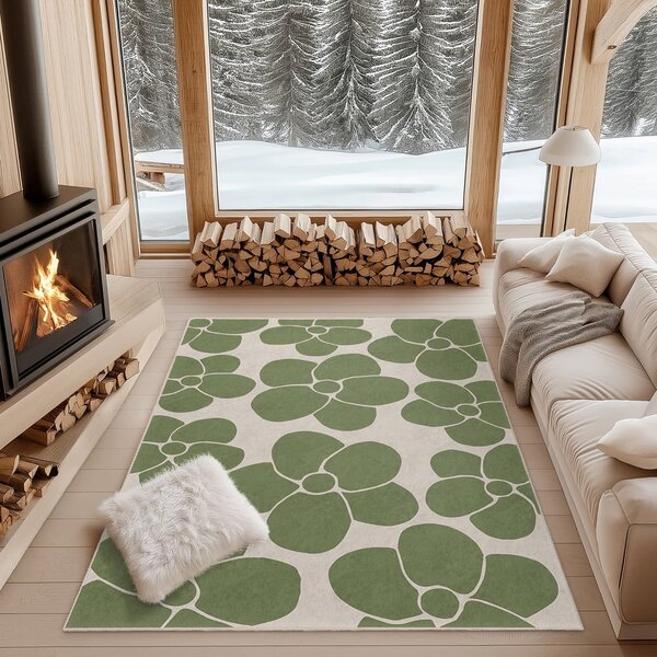 Zelený prateľný koberec 60x100 cm Green Meadow – Mila Home