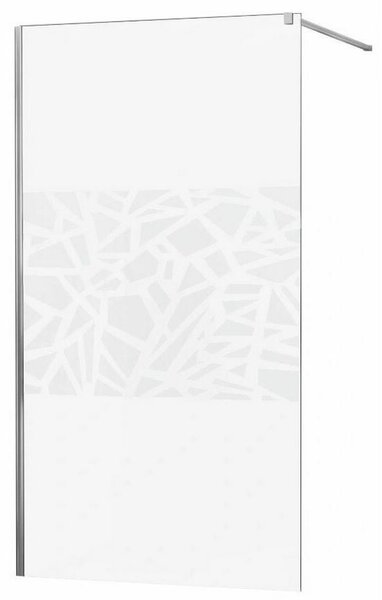 Mexen Kioto, sprchová zástena typu WALK-IN 140x200 cm, 8mm sklo s bielym vzorom, 800-140-000-00-85