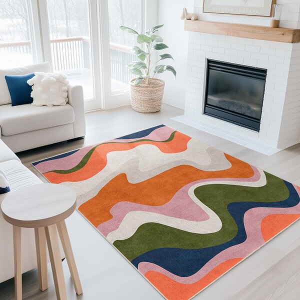 Oranžový prateľný behúň 60x230 cm Squiggly Orange – Mila Home