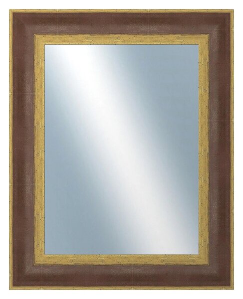 DANTIK - Zrkadlo v rámu, rozmer s rámom 40x50 cm z lišty ZVRATNÁ červenozlatá plast (3069)