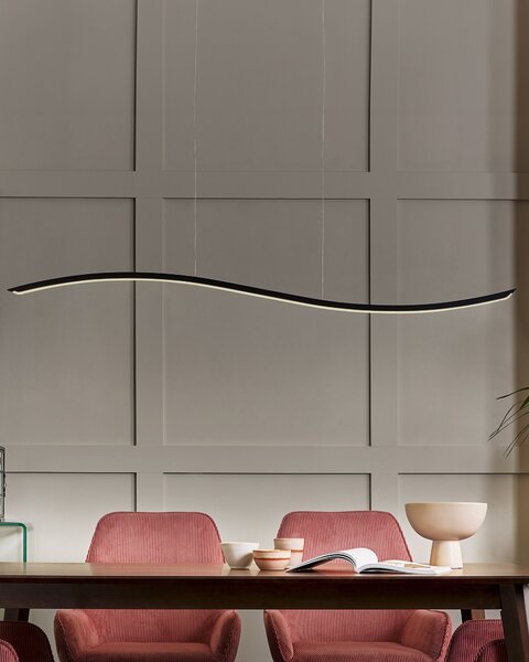 Závesné svietidlo čierne kovové integrované LED svetlo závesná lampa moderný dizajn