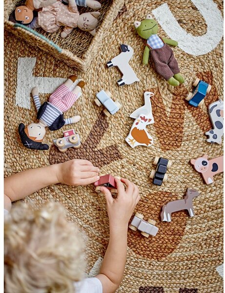 Jutový okrúhly koberec v prírodnej farbe ø 130 cm Dinne – Bloomingville Mini