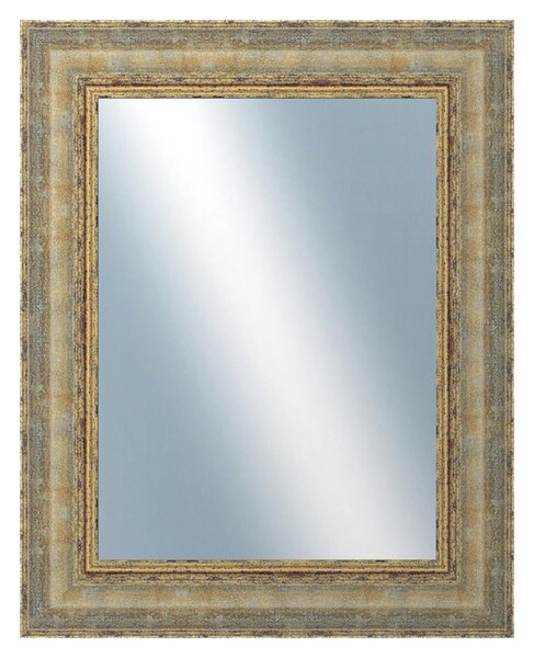 DANTIK - Zrkadlo v rámu, rozmer s rámom 40x50 cm z lišty ZVRATNÁ bielozlatá plast (3067)