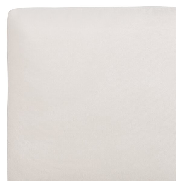Posteľ béžová ženilkové čalúnenie 180 x 200 cm lamelový rošt hrubé vystužené čelo spálňa