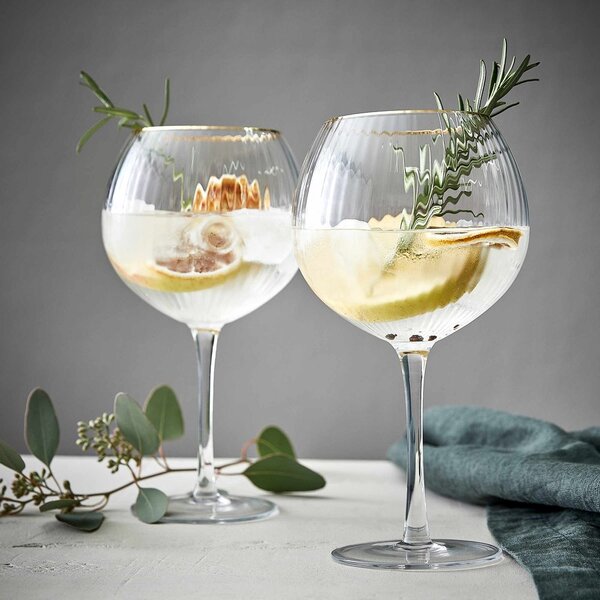 GOLDEN TWENTIES Sada pohárov na gin so zlatým okrajom 650 ml