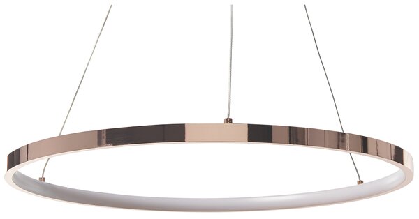 Závesná lampa ružovozlatá kovová ø 50 cm hliníková s LED svetlami okrúhle závesné moderné glamour svietidlo