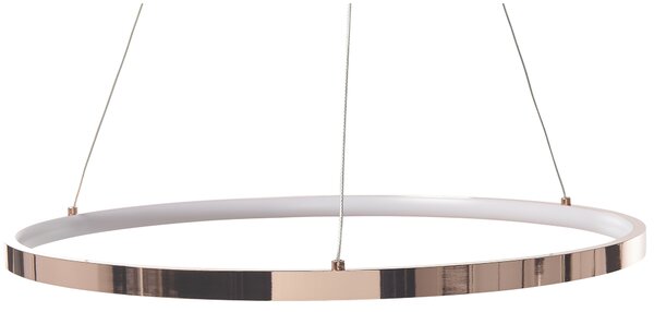 Závesná lampa ružovozlatá kovová ø 50 cm hliníková s LED svetlami okrúhle závesné moderné glamour svietidlo