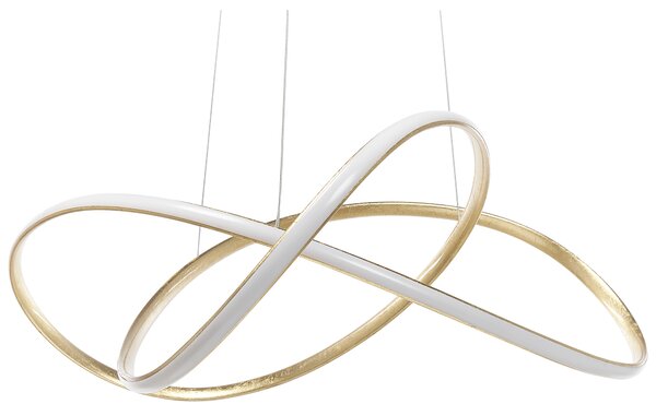 Závesná lampa zlatá hliníková s LED svetlami v tvare uzla moderné elegantné závesné svietidlo