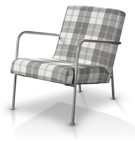 Poťah na kreslo Ikea PS farba produktu sivá látka zapletaná, vzorované