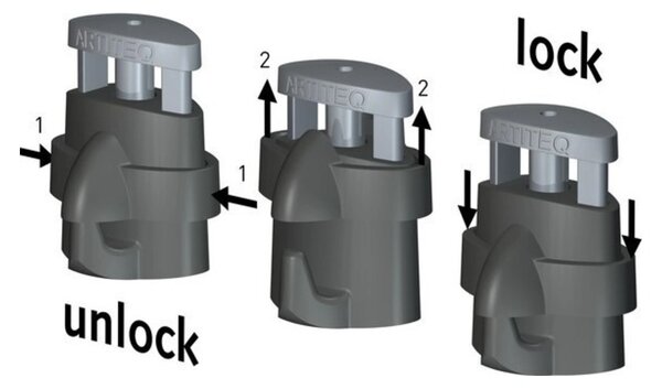 MicroGrip2Lock | háčik Micro Grip 2mm + pojistk