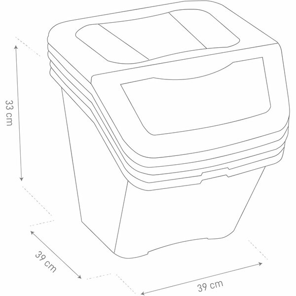 Kôš na triedený odpad Ecobin 30 l, 3 ks