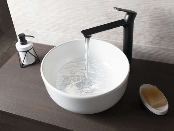 Sapho Sapho, EMMI keramické umývadlo na dosku, priemer 33cm, biela, TU0077
