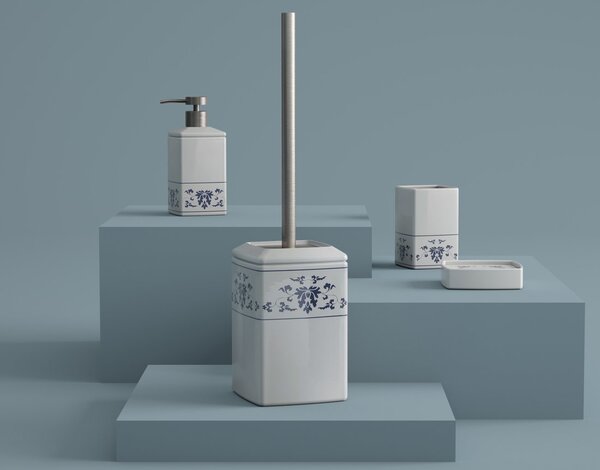 Gedy Gedy, CIXI WC kefa na postavenie, porcelán, modrá/biela, CX3389