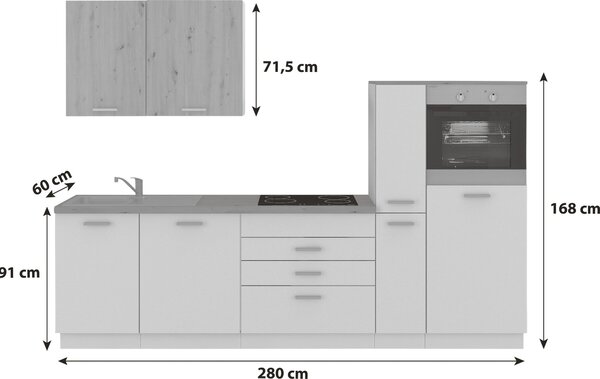 KUCHYNSKÁ LINKA BLACKY 280 280 cm P & B - Online Only kuchyne, Online Only