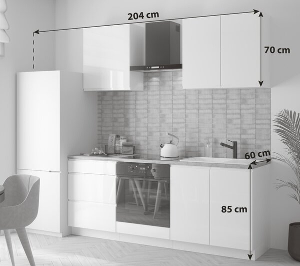 KUCHYNSKÝ BLOK BEZ SPOTREBIČO 204 cm MID.YOU - Online Only kuchyne, Online Only