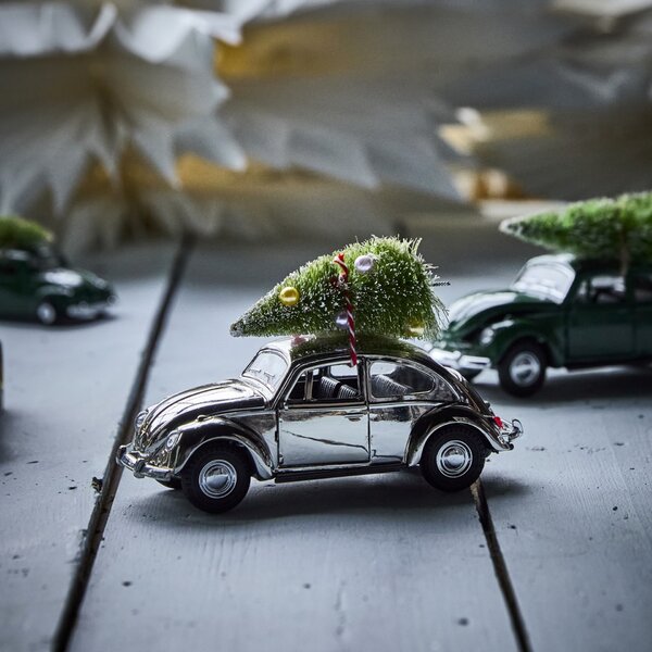 Vianočná dekorácia autíčka Xmas Car Silver