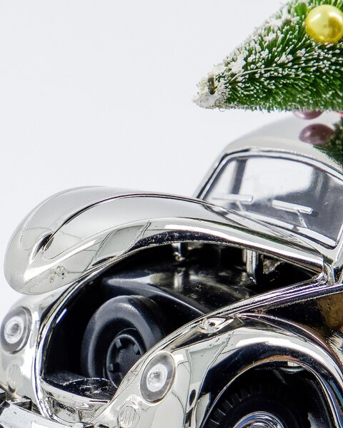 Vianočná dekorácia autíčka Xmas Car Silver