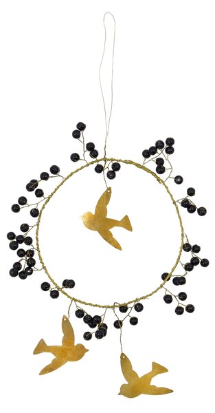 Vianočná dekorácia Bird Black Brass