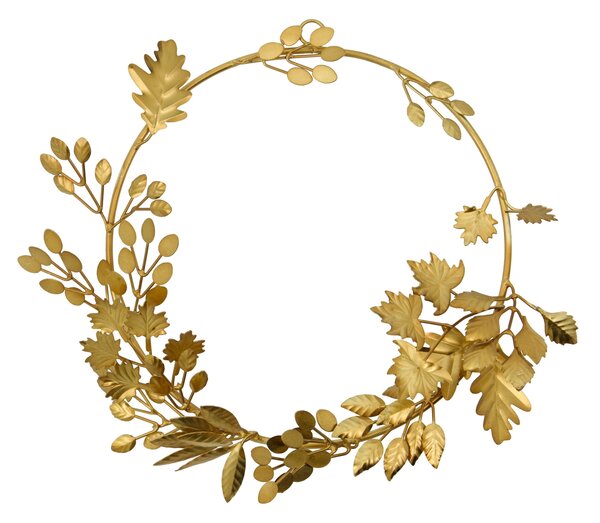 Kovový dekoratívny veniec Mix Antique Gold Ø 21 cm