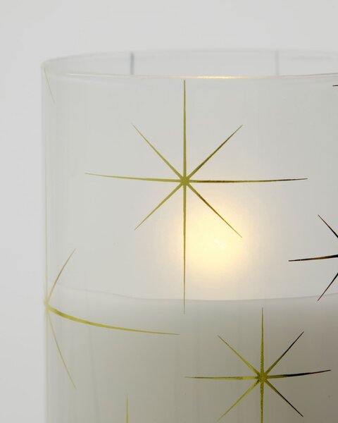 Sklenená LED sviečka Star White – set 3 ks