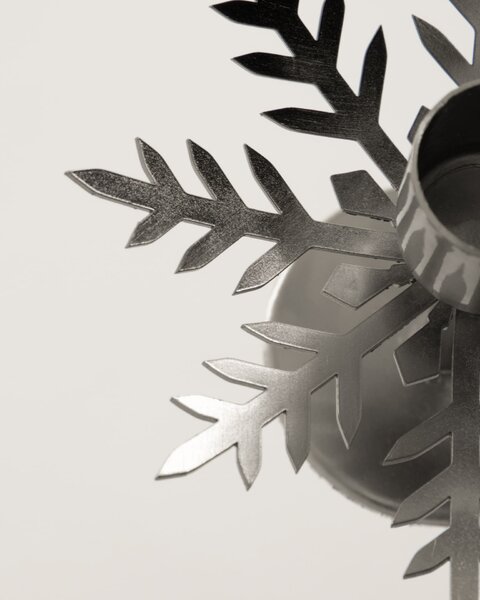 Kovový svietnik Snowflake Silver Finish – set 2 ks