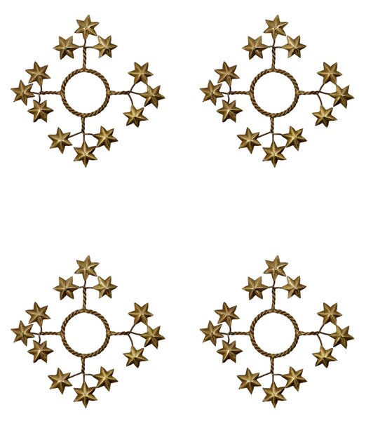 Krúžok na sviečku Star Golden – set 4 ks