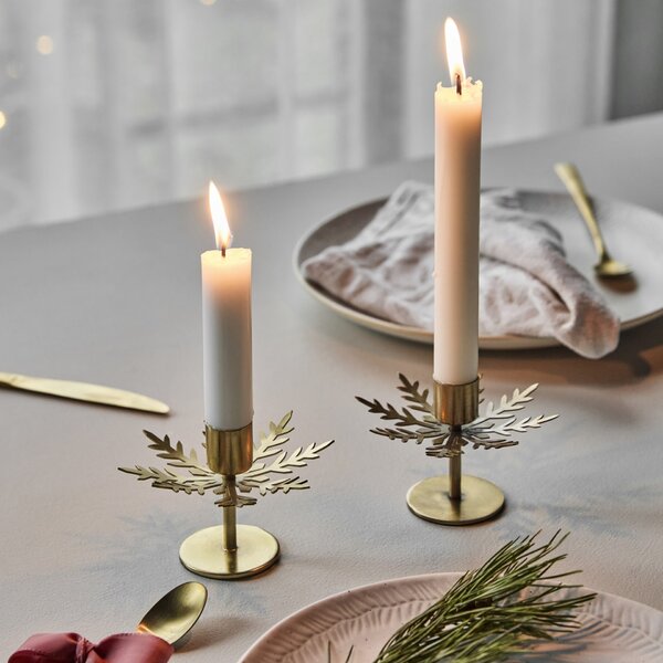 Kovový svietnik Snowflake Antique Brass – set 2 ks