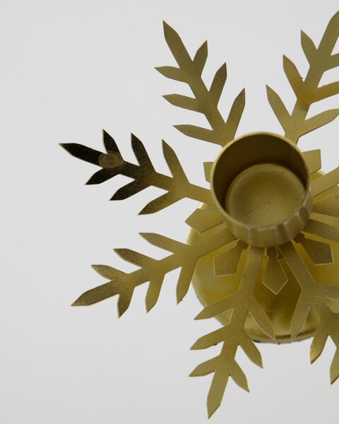 Kovový svietnik Snowflake Antique Brass – set 2 ks