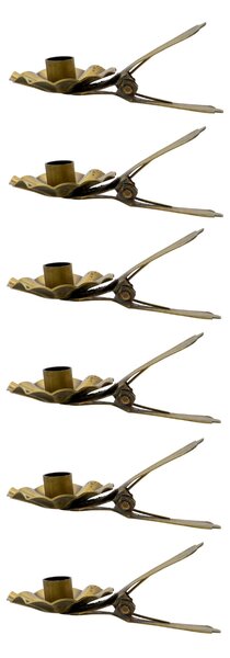 Kovový svietnik s klipom Halla Brass Finish – set 6 ks