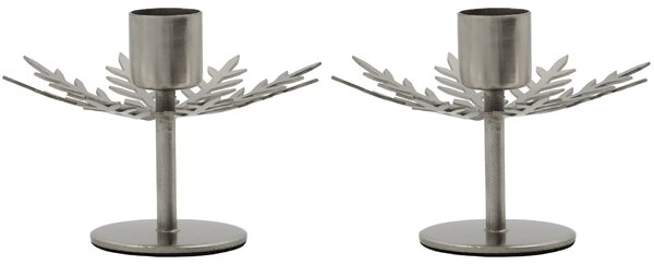 Kovový svietnik Snowflake Silver Finish – set 2 ks