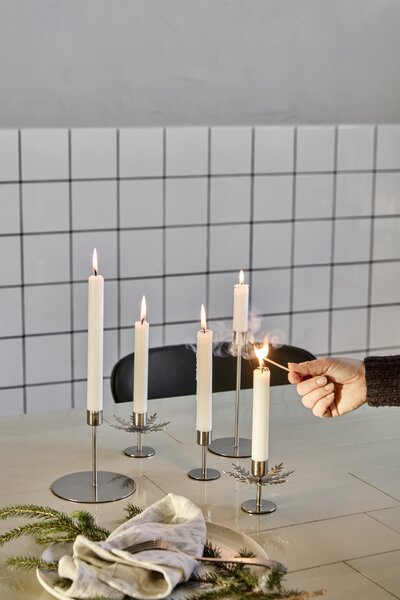 Kovový svietnik Snowflake Silver Finish – set 2 ks