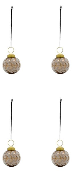 Sklenené vianočné ozdoby Vellu Sand – set 4 ks