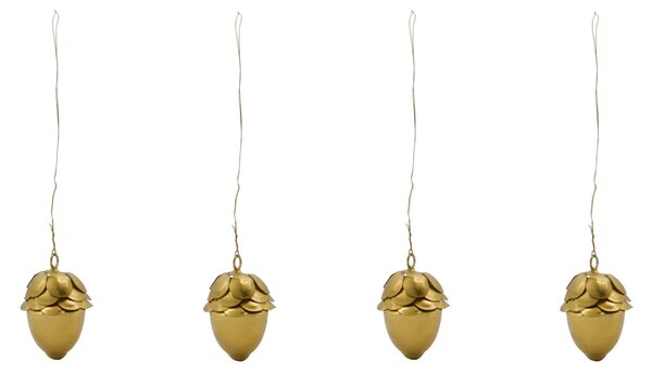 Kovové vianočné ozdoby Corn Gold – set 4 ks