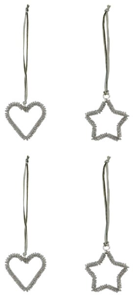 Vianočné ozdoby Connect Silver Finish – set 4 ks