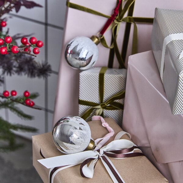Sklenená vianočná ozdoba Bano Silver – set 4 ks