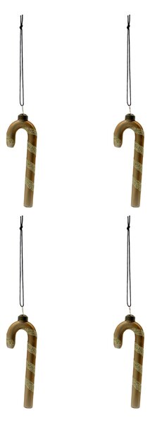 Sklenená vianočná ozdoba Stick Gold – set 4 ks