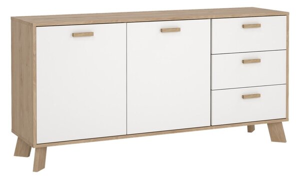 Biela/v prírodnej farbe komoda v dekore duba 147x73x39 cm Ikast – Tvilum