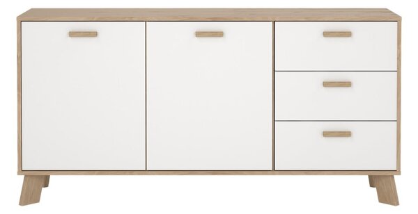 Biela/v prírodnej farbe komoda v dekore duba 147x73x39 cm Ikast – Tvilum