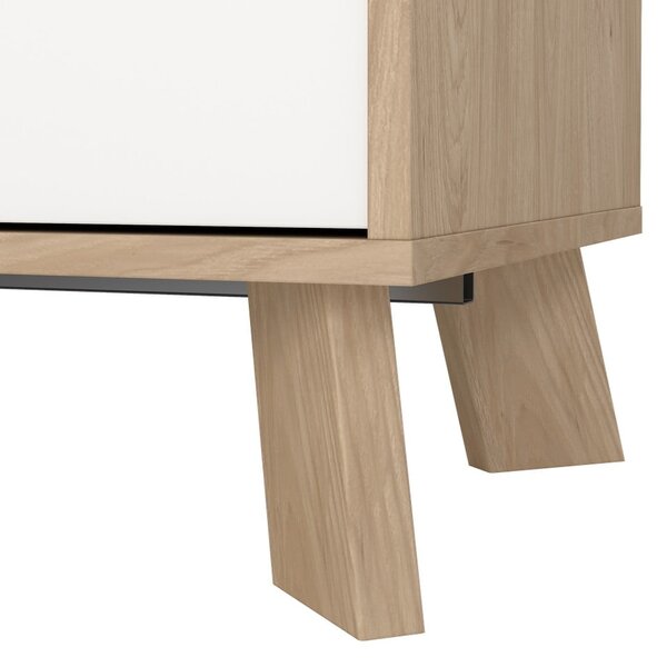 Biela/v prírodnej farbe komoda v dekore duba 147x73x39 cm Ikast – Tvilum