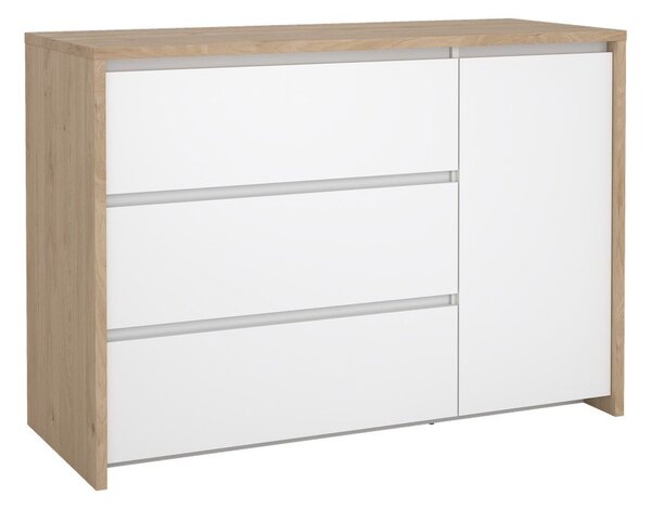 Biela/v prírodnej farbe komoda v dekore duba 119x84x48 cm Next – Tvilum