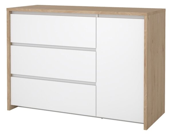 Biela/v prírodnej farbe komoda v dekore duba 119x84x48 cm Next – Tvilum