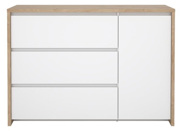 Biela/v prírodnej farbe komoda v dekore duba 119x84x48 cm Next – Tvilum