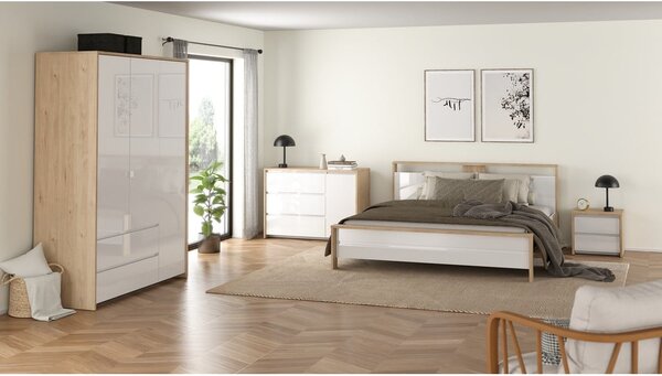 Biela/v prírodnej farbe komoda v dekore duba 119x84x48 cm Next – Tvilum
