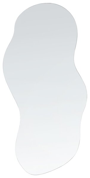 Nástenné závesné zrkadlo strieborné 33 x 80 cm oválne dekoratívne na stenu bytový doplnok