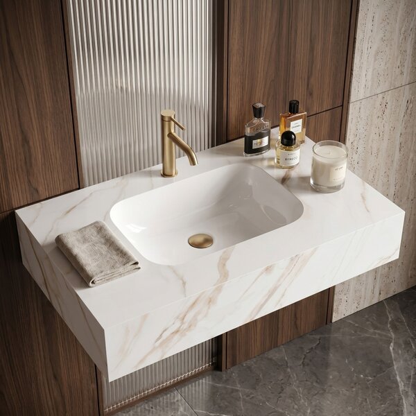 Nástenné umývadlo REA Aresa Grey Gold 80